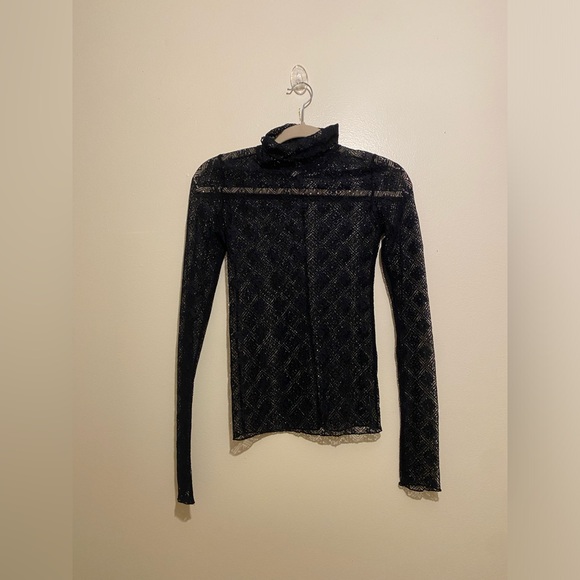 Free People Intimately Black Lace Turtleneck. Size Xs - Picture 3 of 7